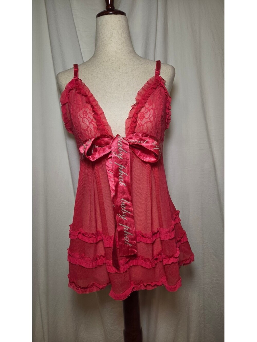 Hot pink Y2k BabyPhat babydoll slip size small